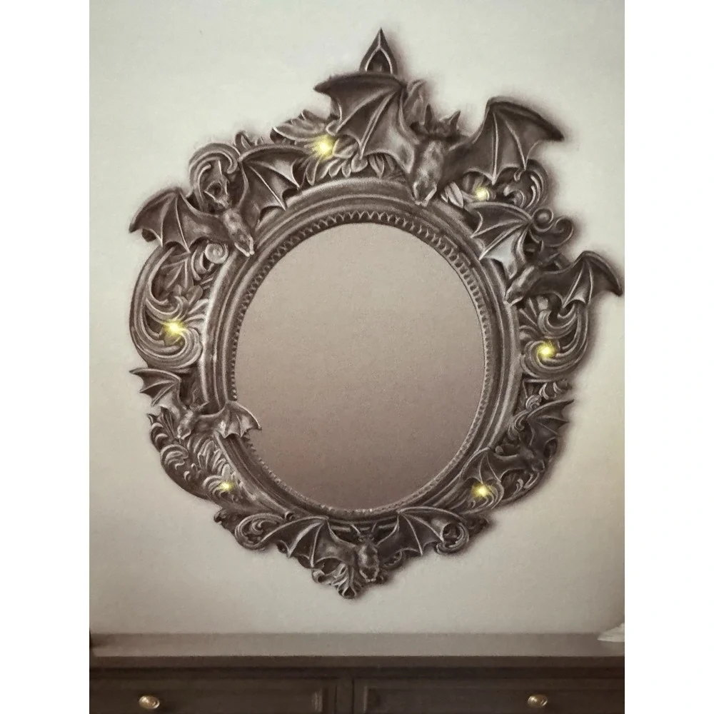 Brand New VIRAL Martha Stewart Halloween LIGHT UP Bat Mirror gothic